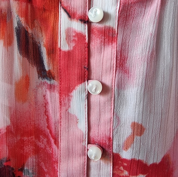 Jones New York Sheer Floral Lightweight Flowy Blouse - Picture 5 of 9